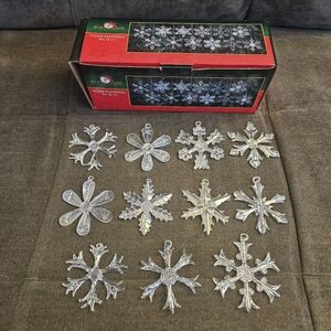 Kurt S. Adler Set Of 11 Crystal Snowflake Ornaments - Box 2